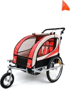 Fietskar Voor Kinderen - Met Buggyfunctie - En Schokbrekers - Rood 39 Fietskar Voor Kinderen - Met Buggyfunctie - En Schokbrekers - Rood -BASIL Verkoop 948x1200 3