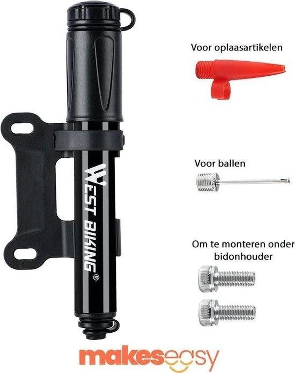 Fietspomp Racefiets | Mini Fietspomp | Met Flexible Slang | 8 Bar | Zwart 1 Fietspomp Racefiets | Mini Fietspomp | Met Flexible Slang | 8 Bar | Zwart