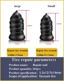 Merkloos Auto En Fietsband Banden Reparatieset Auto Motor Scooter Scootmobiel 4 Stuks - Bandenplakset - Proppenset - Auto Accessories -BASIL Verkoop 951x1200 3