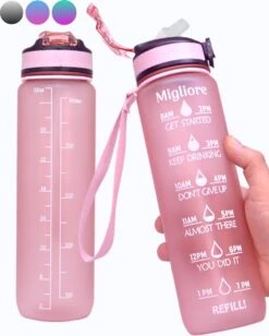 Migliore - Bidon 1 Liter - Met Rietje - BPA Vrij - Sport - Ook In 600 Ml En 2 Liter