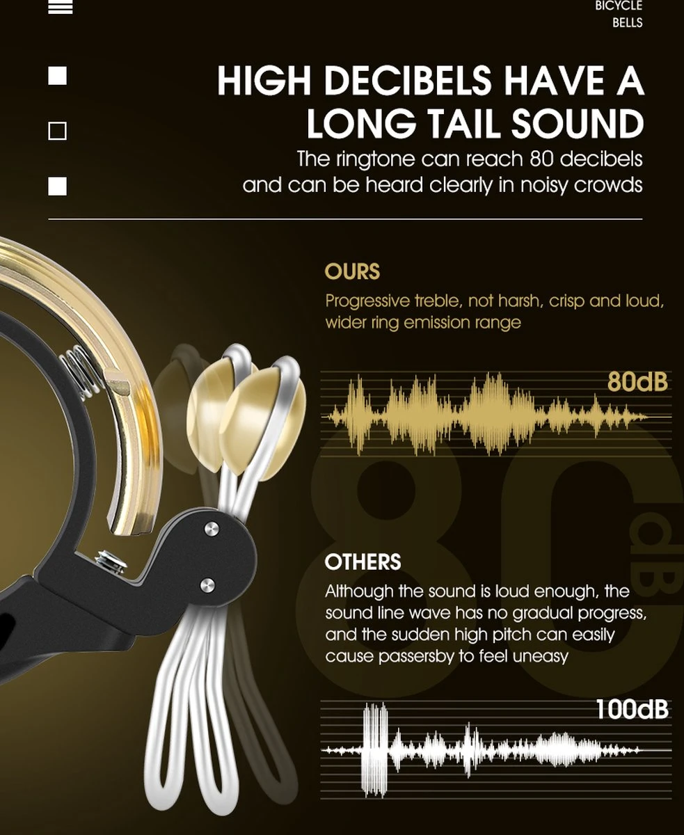 Fietsbel Goud Voor Racefiets Fiets Scooter En Motor - Mountainbike Accesoires En Wielrennen - Wielersport En Motorsport 3 Fietsbel Goud Voor Racefiets Fiets Scooter En Motor - Mountainbike Accesoires En Wielrennen - Wielersport En Motorsport - Afbeelding 3