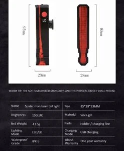 Merkloos Fietsverlichting USB Oplaadbaar Fiets Achterlicht LED Laser -BASIL Verkoop 988x1200 2