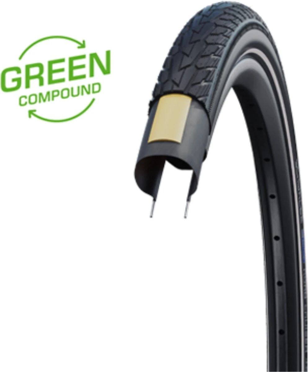 Schwalbe Buitenband - Road Cruiser K-Guard - 28 Inch X 1.40 - Zwart Reflecterend 2 Schwalbe Buitenband - Road Cruiser K-Guard - 28 Inch X 1.40 - Zwart Reflecterend - Afbeelding 2